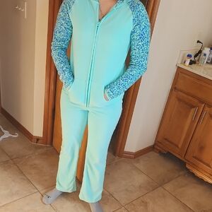 Aqua Blue Zip-Up Jumpsuit Size Girls 16